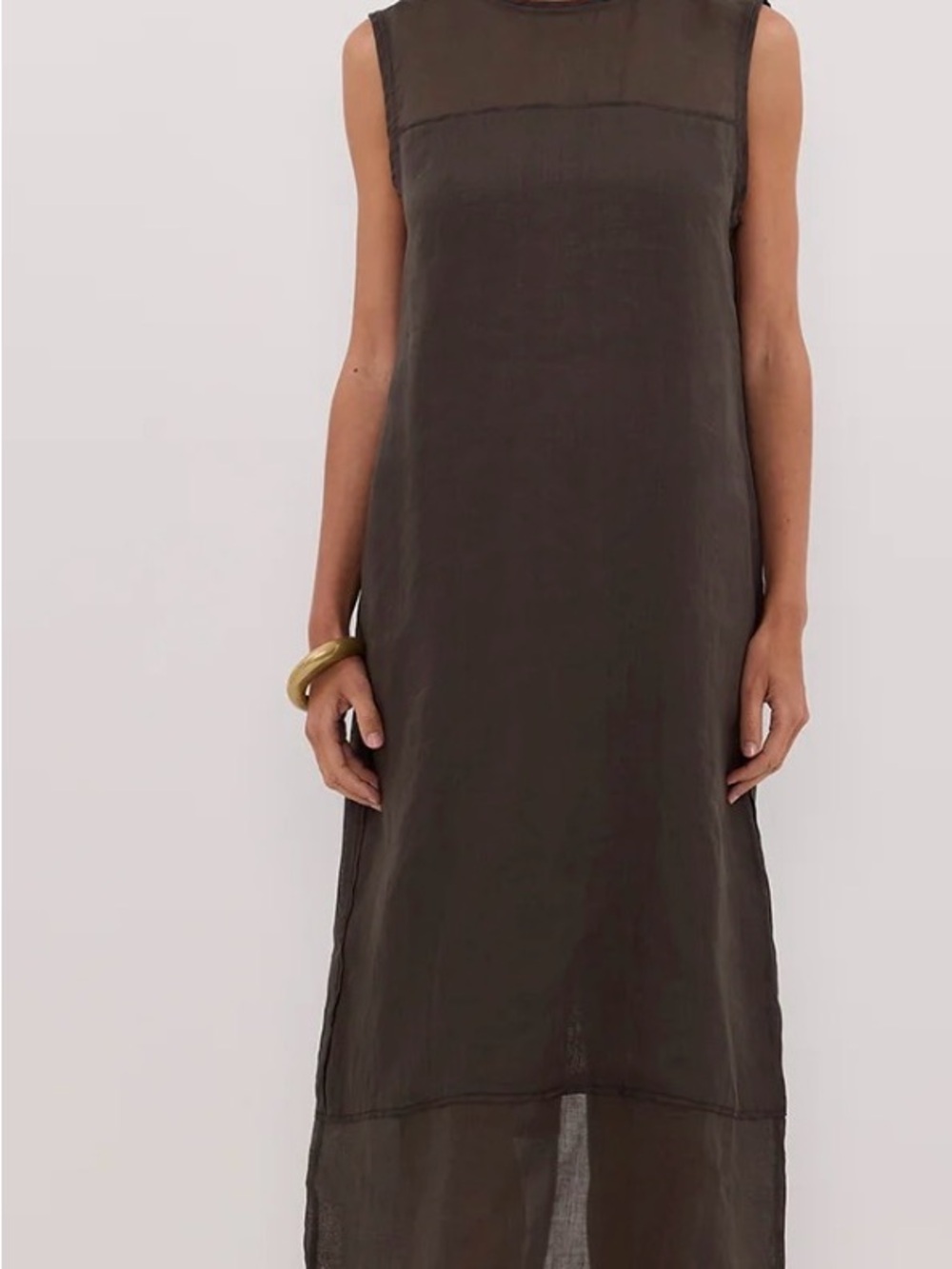 DISSH 100% Ramie Maxi Dress - Classic Minimalist